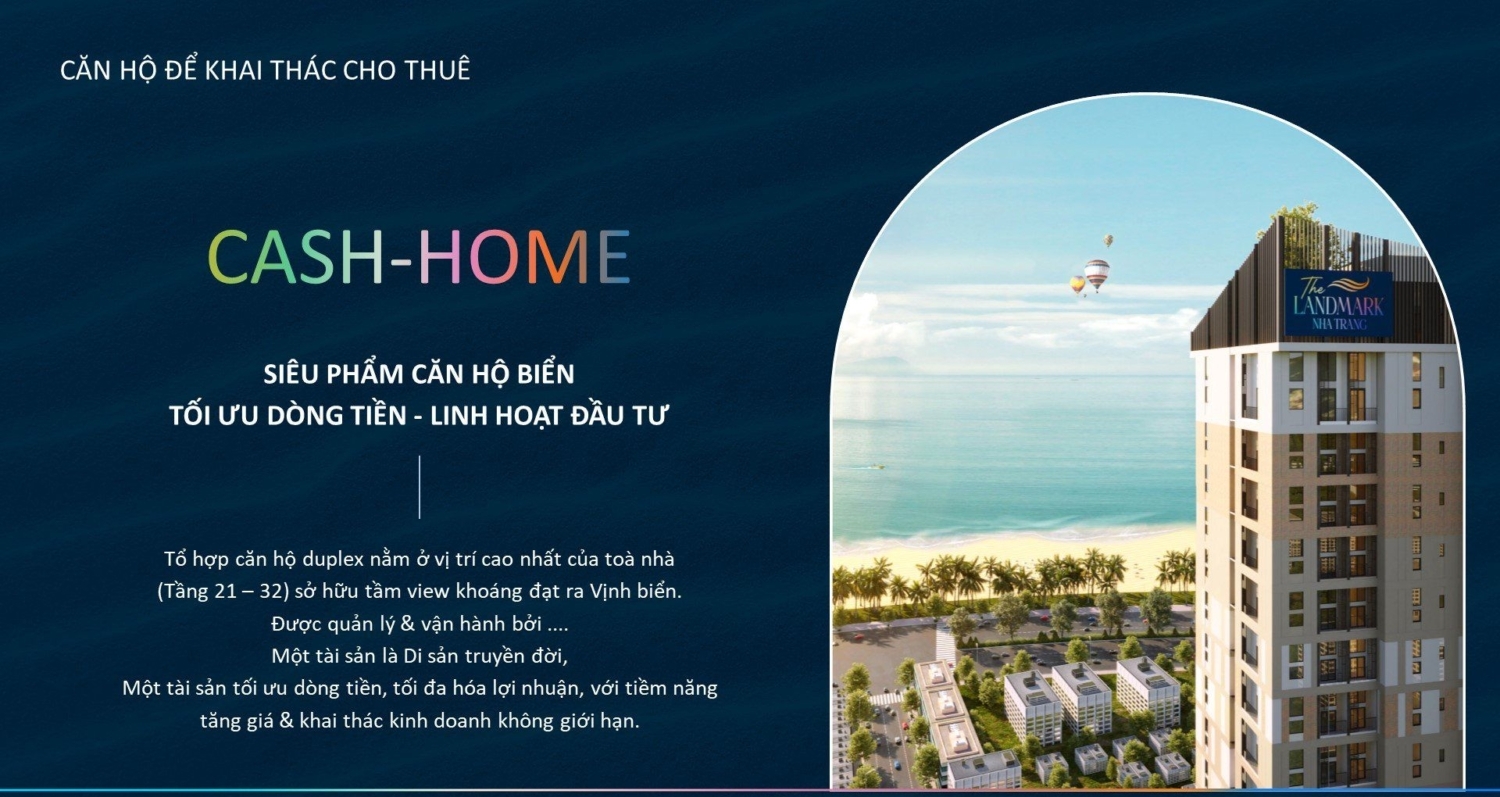 Căn Hộ Khai Thách Cho Thuê Cash Home The Landmark Nha Trang